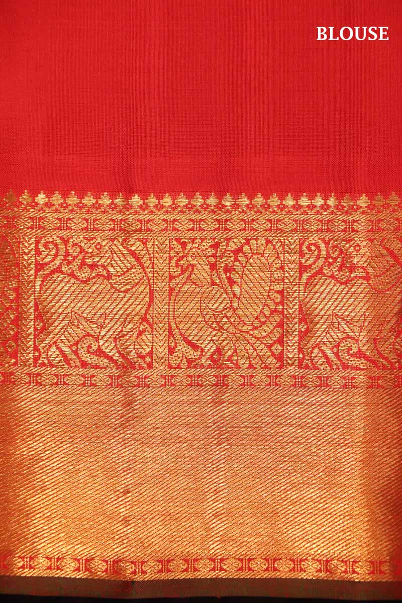 Traditional White Kanchipuram Silk Saree